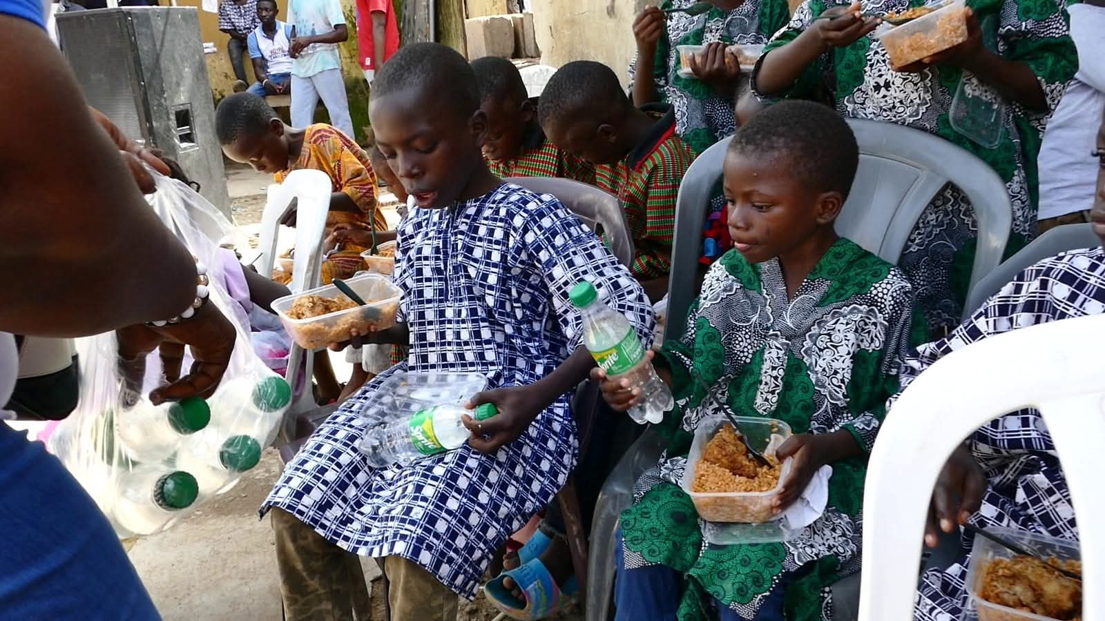 Team distributing support to families
